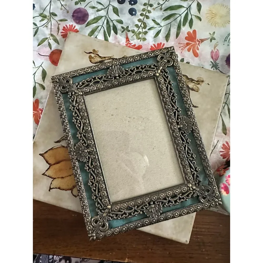 3x5” frame Victorian scrolling baroque metal mystical dark fairy home decor art